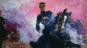  Albert Oil Painting - belgian king albert at the time of the explosion of the dam in 1914 1914 Ilya Repin